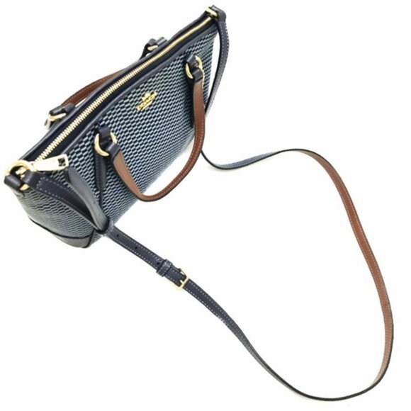 COACH shoulder bag handbag F27574 canvas leather navy blue ladies - Picture 7 of 7